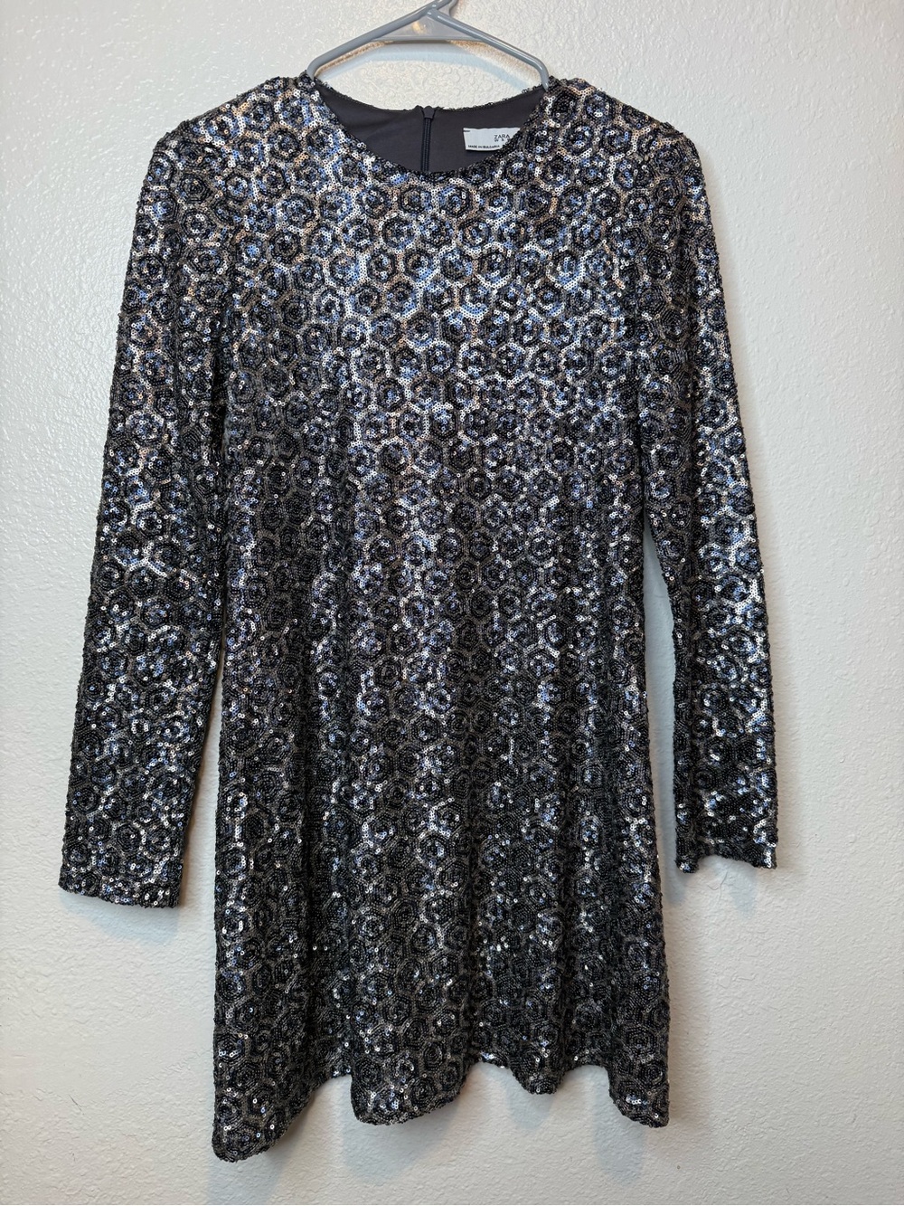 Zara W&B Geometric Sequin Cocktail Party Dress  Size Small Sparkle Shimmer Shine